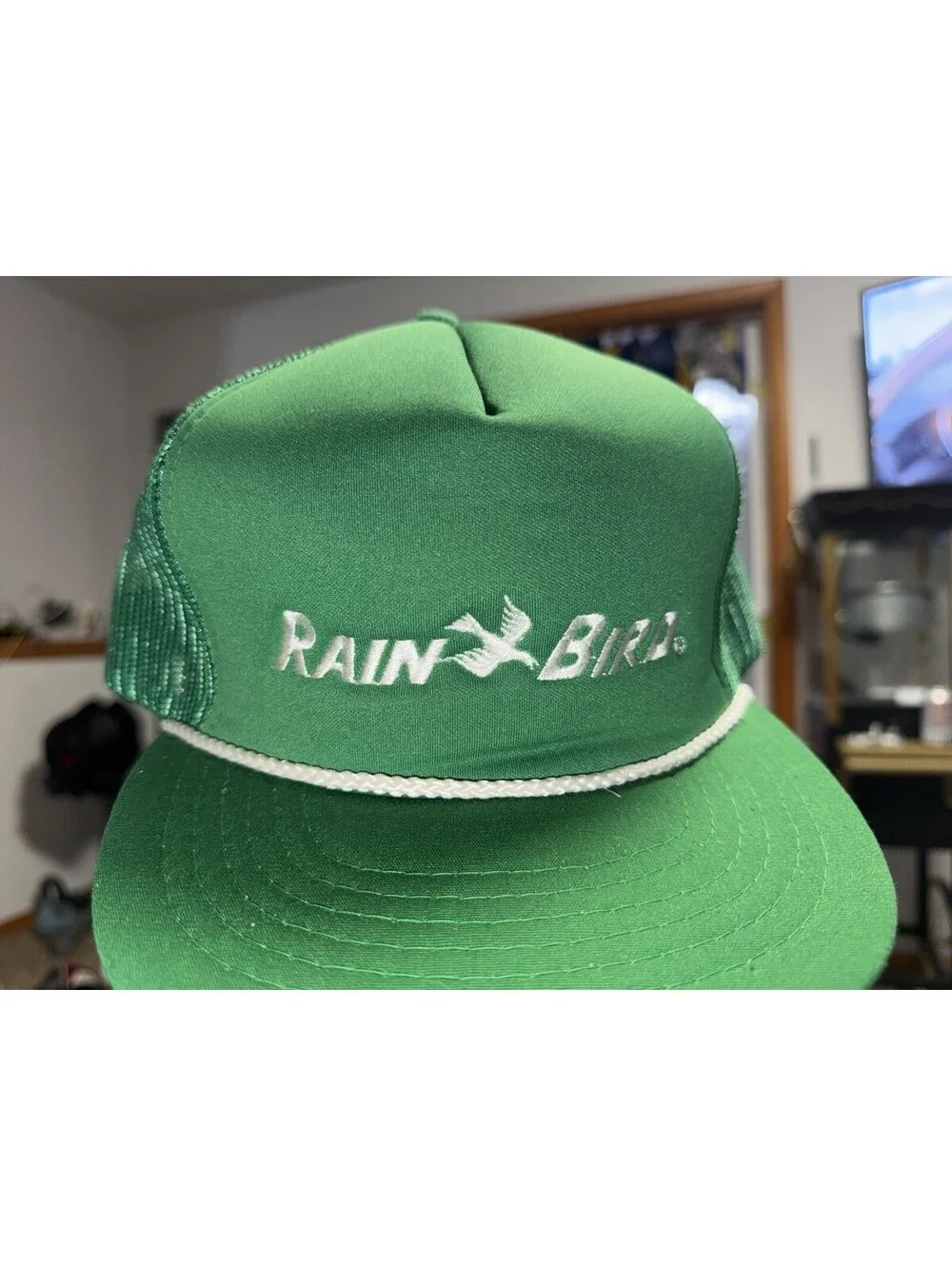 Vintage Rain Bird Snapback Trucker Hat, Irrigation w/ Rope